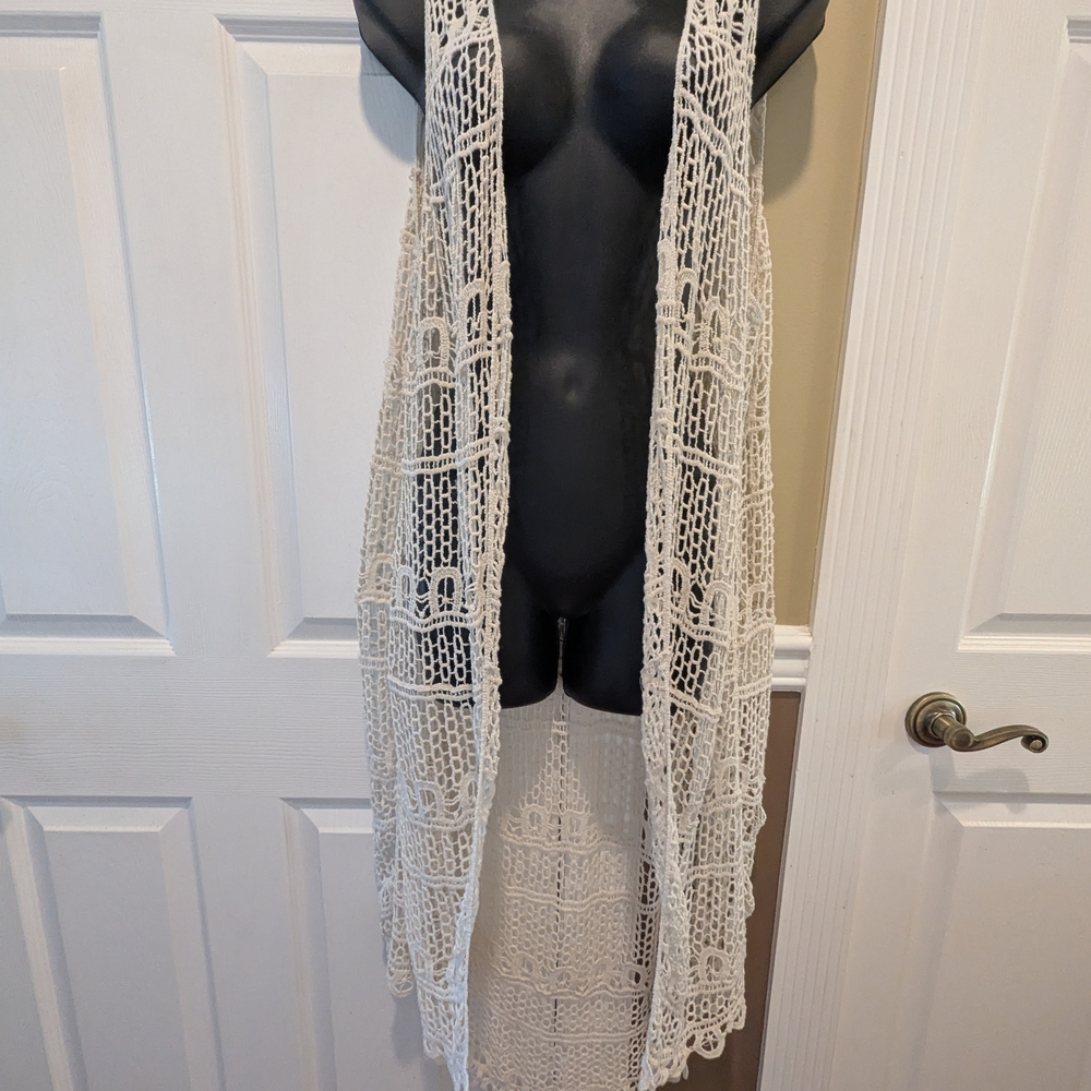 Cato Cream Crochet Vest